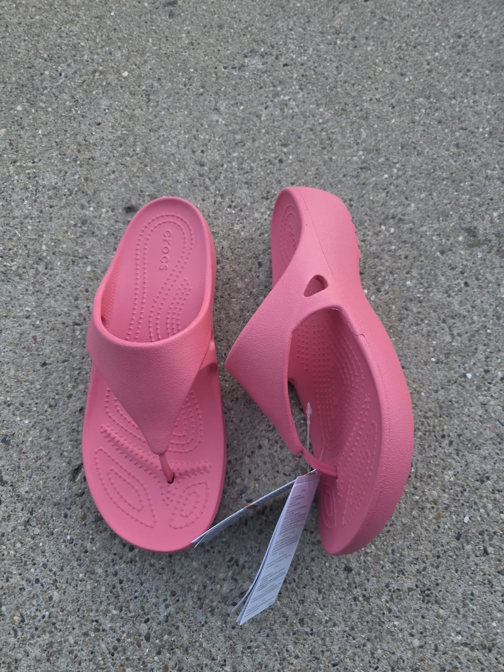 CROCS Women's Coral Pink Thong Sandals Size 10